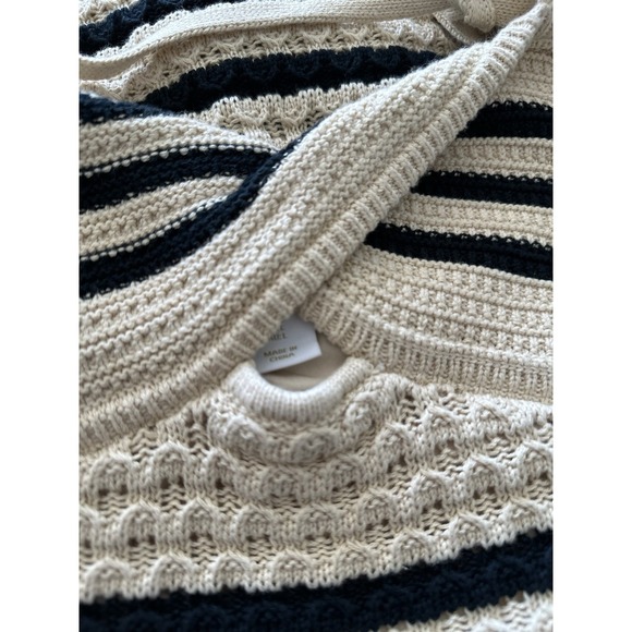 House of Harlow 1960 Tan Black Stripe Crochet Halter Midi Dress Size Large Boho - Picture 4 of 11